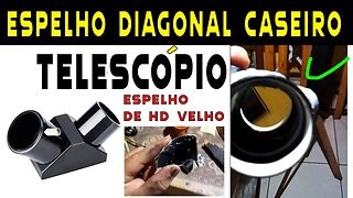 Espelho diagonal caseiro 90º com espelho de hd velho super fácil