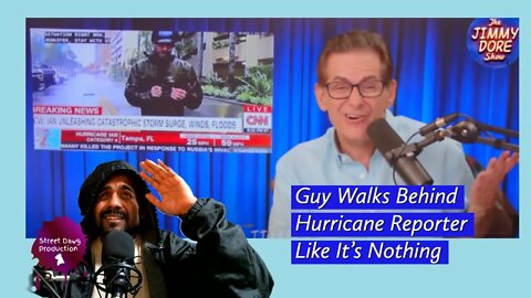 Guy Walks Behind Hurricane Reporter Like It’s Nothing