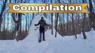 Compilation Snowshoeing Rocks Jumping