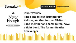 Ringo and fellow drummer Jim Keltner, another former All-Starr Band member and contributor, have a t