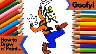 How to draw and paint Disney Goofy