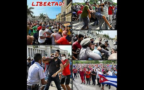 Protesters Chant For Liberty In Cuba