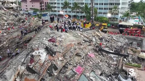 WEB EXTRA: Drone Footage From Surfside Condo Collapse Site