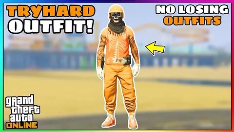 Easy Orange Joggers Logo Merge Tryhard Glitched Outfit (No Transfer) (GTA Online)