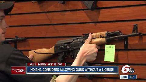 Indiana considers allowing guns without a license