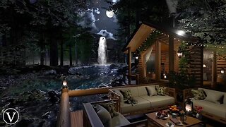 Riverside Cabin | Twilight & Night Ambience | River & Forest Nature Sounds