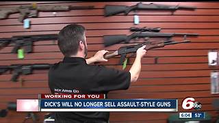 Hoosiers react to decision by Dick's Sporting Goods not to sell assault style rifles and no longer sell firearms to anyone under the age of 21