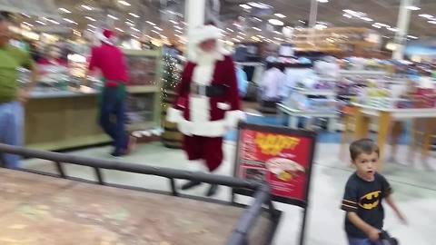 "Toddler Boy Runs Away Scared of Santa"