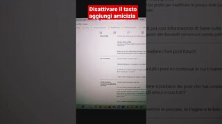 Disattivare il tasto aggiungi amicizia | spiegato semplice