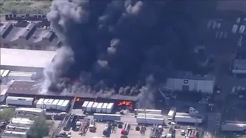 3 alarm warehouse fire in the 5100 block of Darkrun Lane in the Wissinoming section Philadelphia.