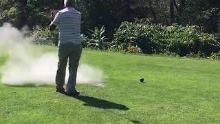 Golfer Gets Pranked By Exploding Golf Ball