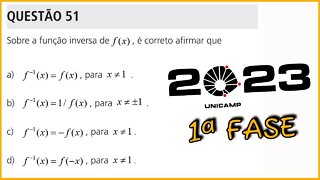 QUESTÃO 51 e 52: transformações de mobius : VESTIBULAR UNICAMP 2023