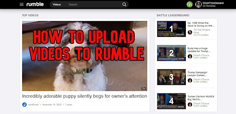 How to UPLOAD video's to RUMBLE