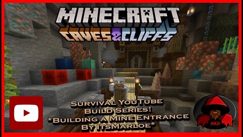 Minecraft - YouTube Survival Build Series - Building a Mine Entrance by ItsMarloe - Caves and Cliffs