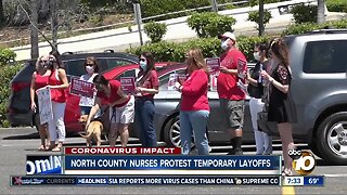 North County health care workers protest temporary layoffs