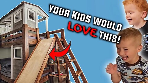 DIY Bunkbed with Slide and Playhouse | Evening Woodworker