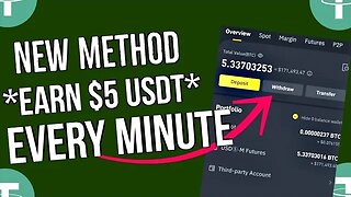 *New Method* Mine free $5 USDT every minute | Free usdt tether miner