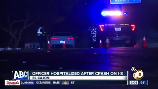 CHP officer seriously injured after being hit by suspected DUI driver on I-8 in El Cajon