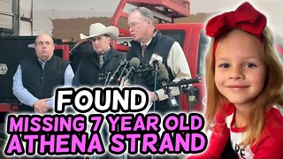 FOUND, MAJOR UPDATE FOR MISSING 7 YEAR OLD GIRL Athena Strand WISE COUNTY, Texas