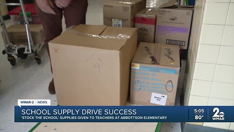 Stock the School supplies given to teachers at Abbottson Elementary