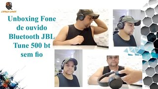 Unboxing Fone de ouvido Bluetooth JBL Tune 500 bt sem fio