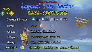 Destiny 2 Legend Lost Sector: Europa - Concealed Void on my Strand Hunter 10-22-23