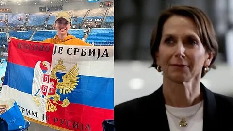 Jayne Hrdlicka - YES to vaccines & NO Russian flags at the Australian Open