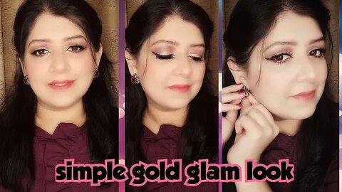 SIMPLE GLAM Makeup Tutorial | GOLD Eyeshadow Look | MehsimCreations