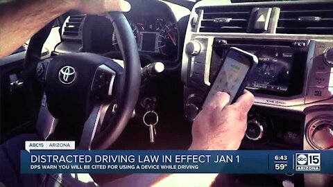 Distracted driving law in effect beginning January 1