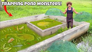 Catching POND MONSTERS With SEWER FISH TRAP!