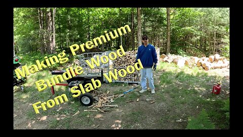 Splitting Ash Slab Wood Into Premium Bundle Wood For Cash!