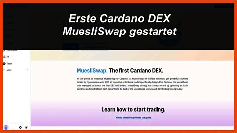 Erste Cardano DEX mit Name MuesliSwap gestartet