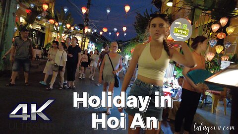 Walking around at night in Hoi An during the Vietnam summer vacation [4K HDR ASMR] Street food style