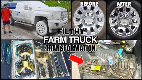 Deep Cleaning a EXTREMELY Filthy Farm Truck | GMC Denali HD Satisfying Car Detailing Restore How to!
