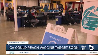California could reach vaccine goal soon