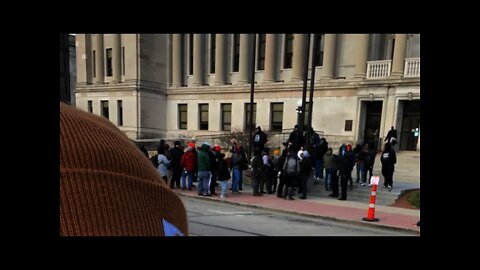 Outside Kenosha courthouse 18 Nov 2021