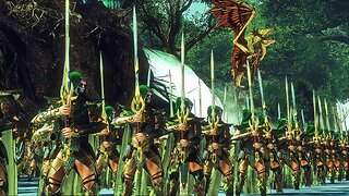 Wood Elves Vs Chaos Dwarfs | 10,000 Unit Cinematic battle | Total War Warhammer 2