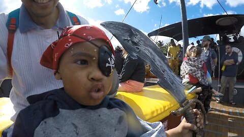 Blasian Babies Family Bluefoot Pirate Ship!