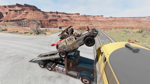 Cars Vs Trains BeamNG Drive