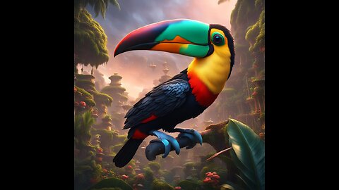 Majestic Beak - Vibrant Toucan Up Close Reveals Stunning Rainbow Bill
