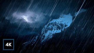 Thunder & Rain in Alpine Mountains | Rain & Thunderstorm Sounds for Sleeping