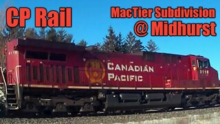 CP Rail Mactier Subdivision for 8116N with DPU 8795 midway and 8117 trailing. Jan.15, 2022