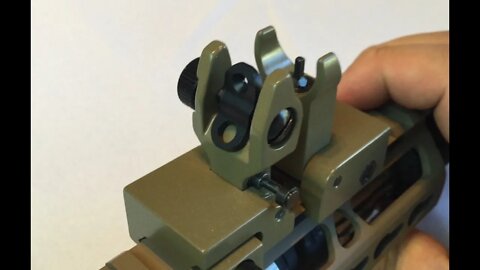 Green Blob Outdoors Premium Military Flip Up, Folding, Front & Rear Iron Sights for Picatinny Rails