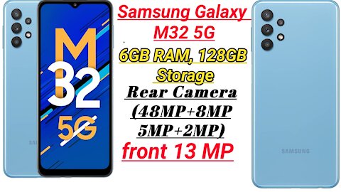 Samsung Galaxy M32 5G (Sky Blue, 6GB RAM, 128GB Storage) #shorts