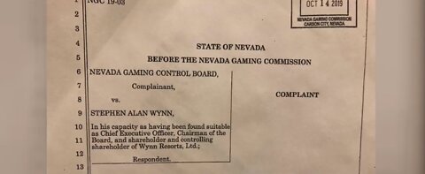 Nevada Gaming Control Board files complaint against Steve Wynn