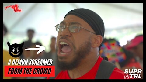 A DEMON MANIFESTED IN A MAN AND YELLED AT ME FROM THE CROWD AT THE REVIVAL TENT IN MARYLAND!!!