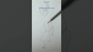 Girl Holding Balloons Drawing Shorts-3 #shorts #shortsvideo