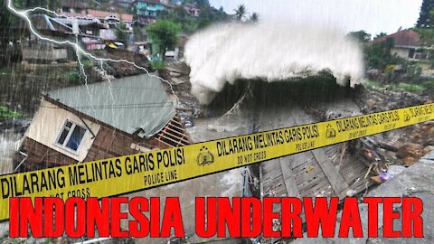 Hell in Indonesia! A terrible storm and tsunami hit the residential areas of Jakarta!