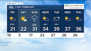 More chilly days and snow on Sunday