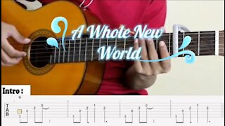 Aladdin - A Whole New World - Fingerstyle Guitar - TAB